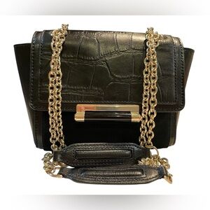 Diane Von Furstenberg Black‎ Croc-Embossed Bag